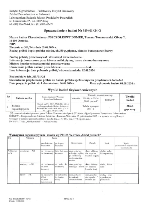 Miód gryczany 2024 - 430 g Miód gryczany 2024 - 430 g