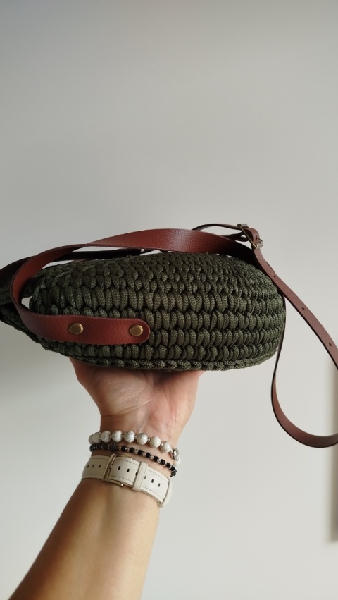 TORBA OLIWIA (khaki/ciemny brąz/stare złoto)