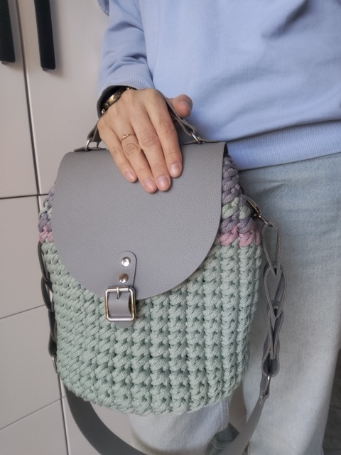 Torba KLARA (szary/pistacja/róż/srebro)